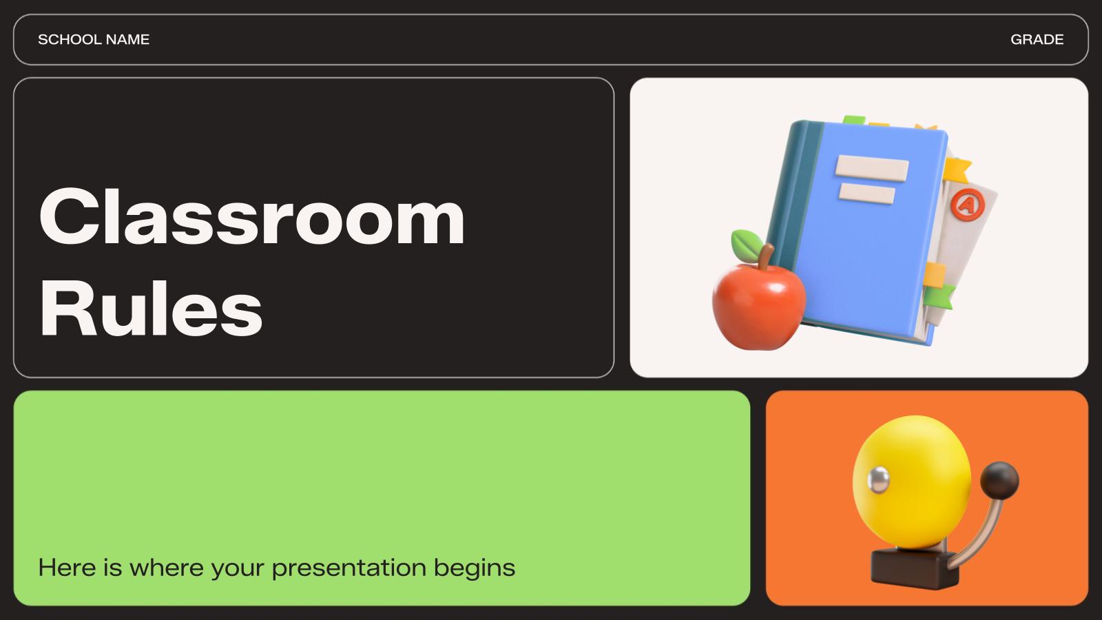 Plantilla de presentación Reglas del aula