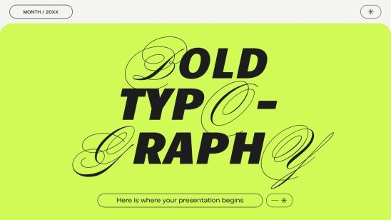 Bold Typography presentation template 