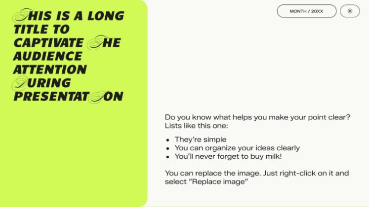 Bold Typography presentation template 