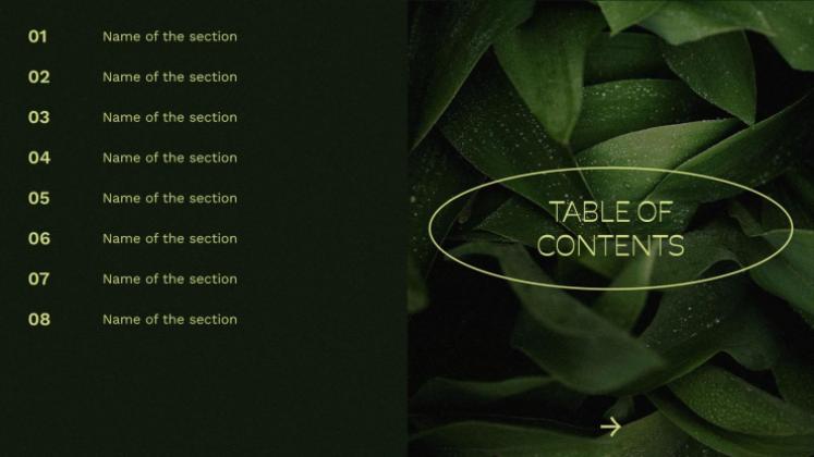 Plantilla de presentación Hojas verdes vibrantes