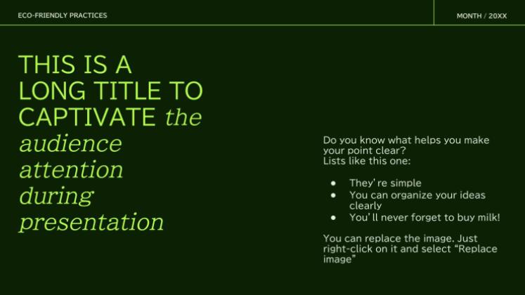 Plantilla de presentación Prácticas ecológicas