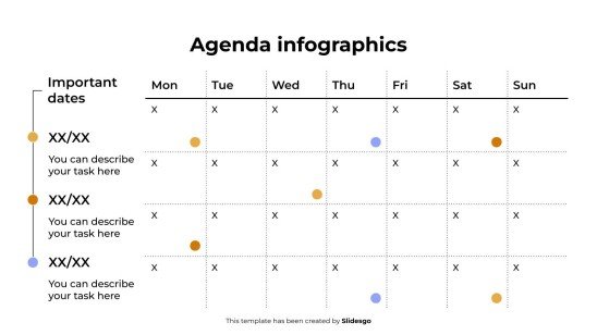 Plantilla de presentación Infografías de la agenda