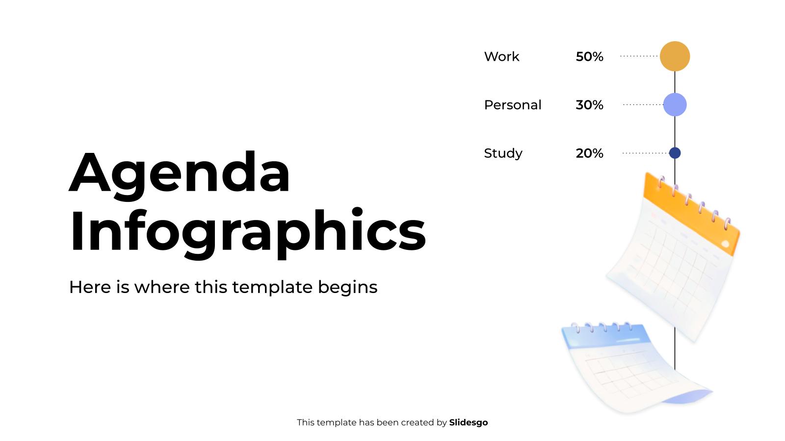 Plantilla de presentación Infografías de la agenda