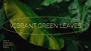Plantilla de presentación Hojas verdes vibrantes