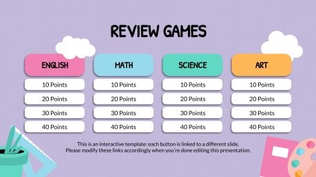 Plantilla de presentación Juego para fin de curso