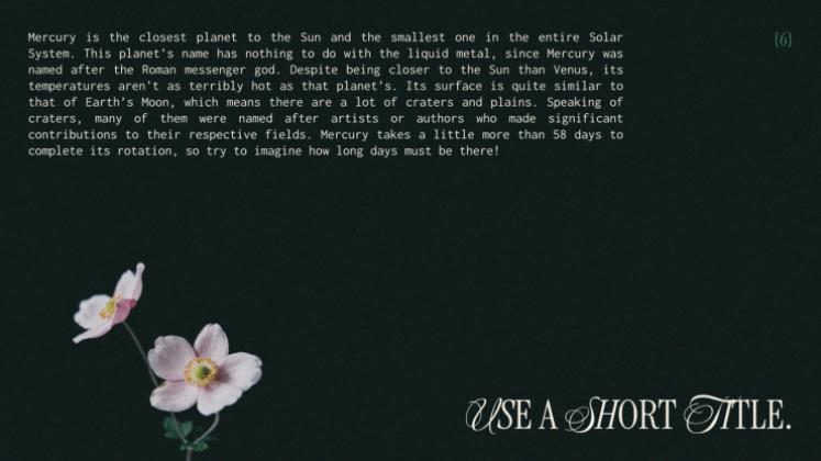 Esthétique botanique Modèles de présentation