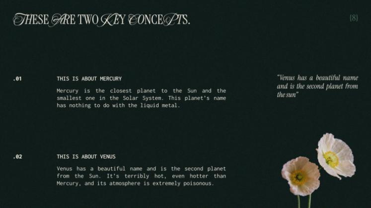 Esthétique botanique Modèles de présentation