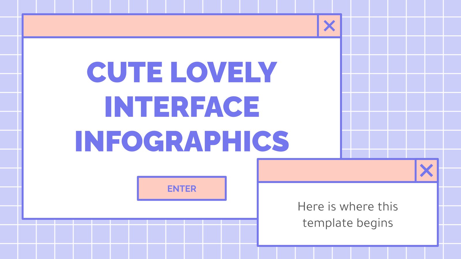 Cute Lovely Interface Infographics presentation template 