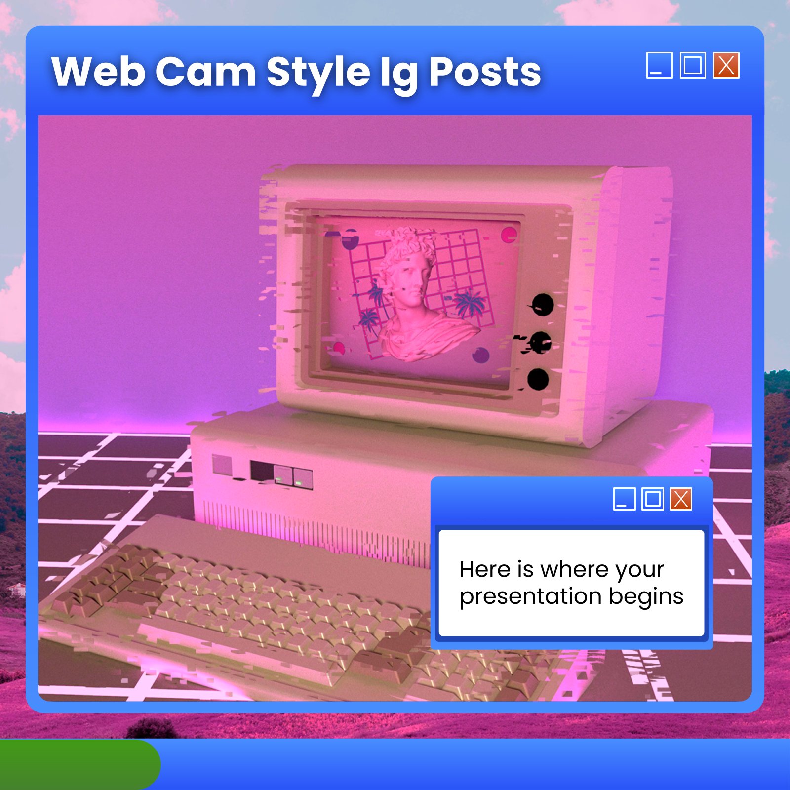 Webcam Stil IG-Posts Präsentationsvorlage