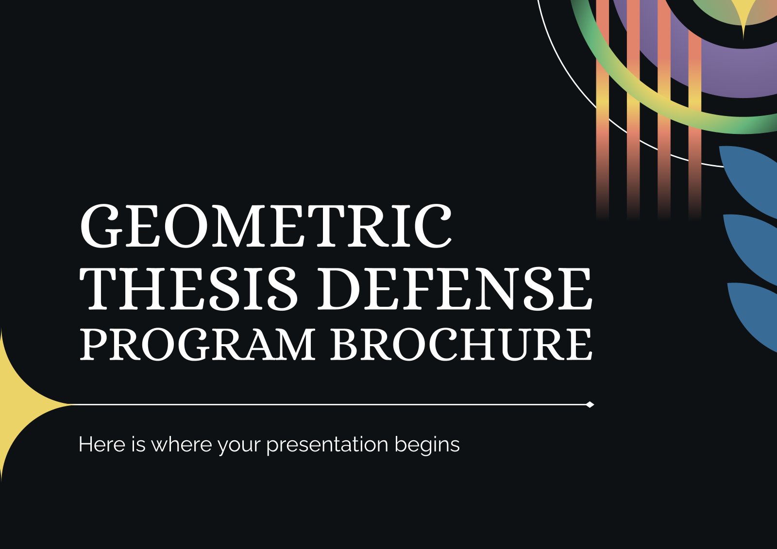 Geometric Thesis Defense Program Brochure presentation template 