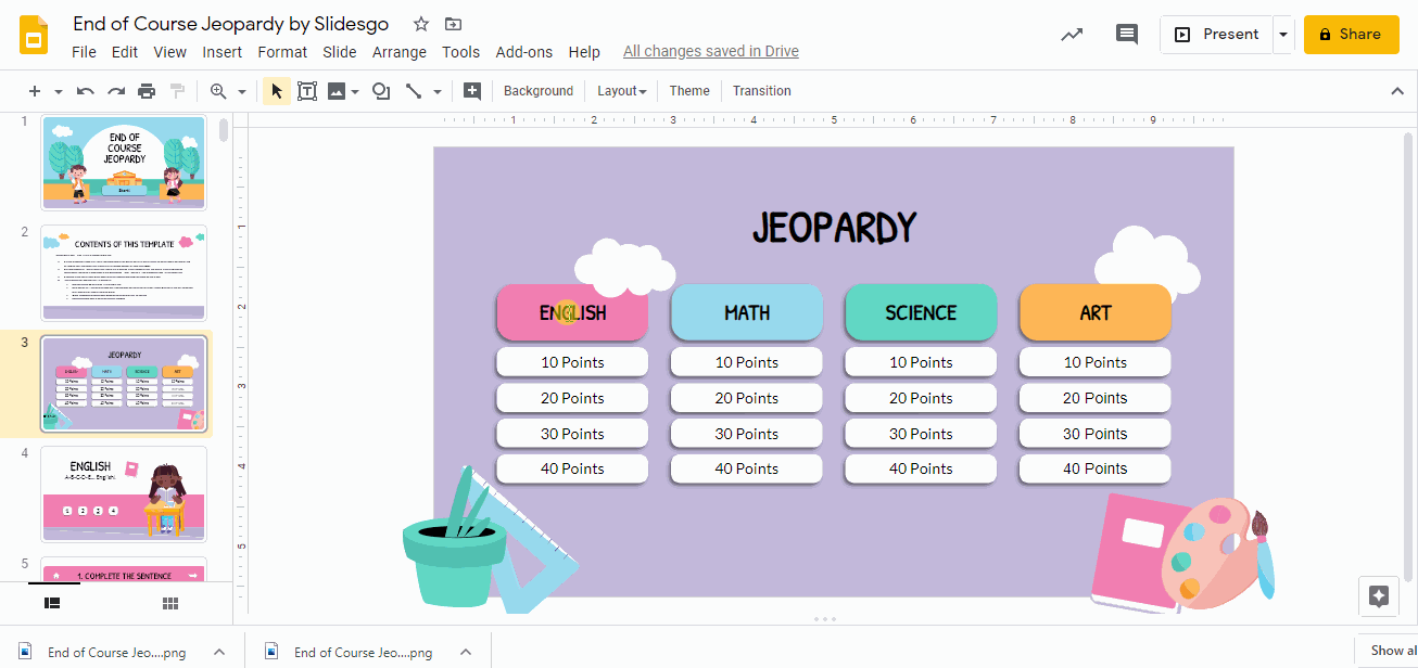 Jeopardy: Minecraft (Google Slides)