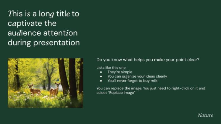 Naturinspiriertes Design Präsentationsvorlage