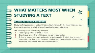 Schritte zum Studieren eines Textes Präsentationsvorlage