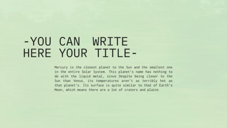 녹색 에너지 프레젠테이션 템플릿