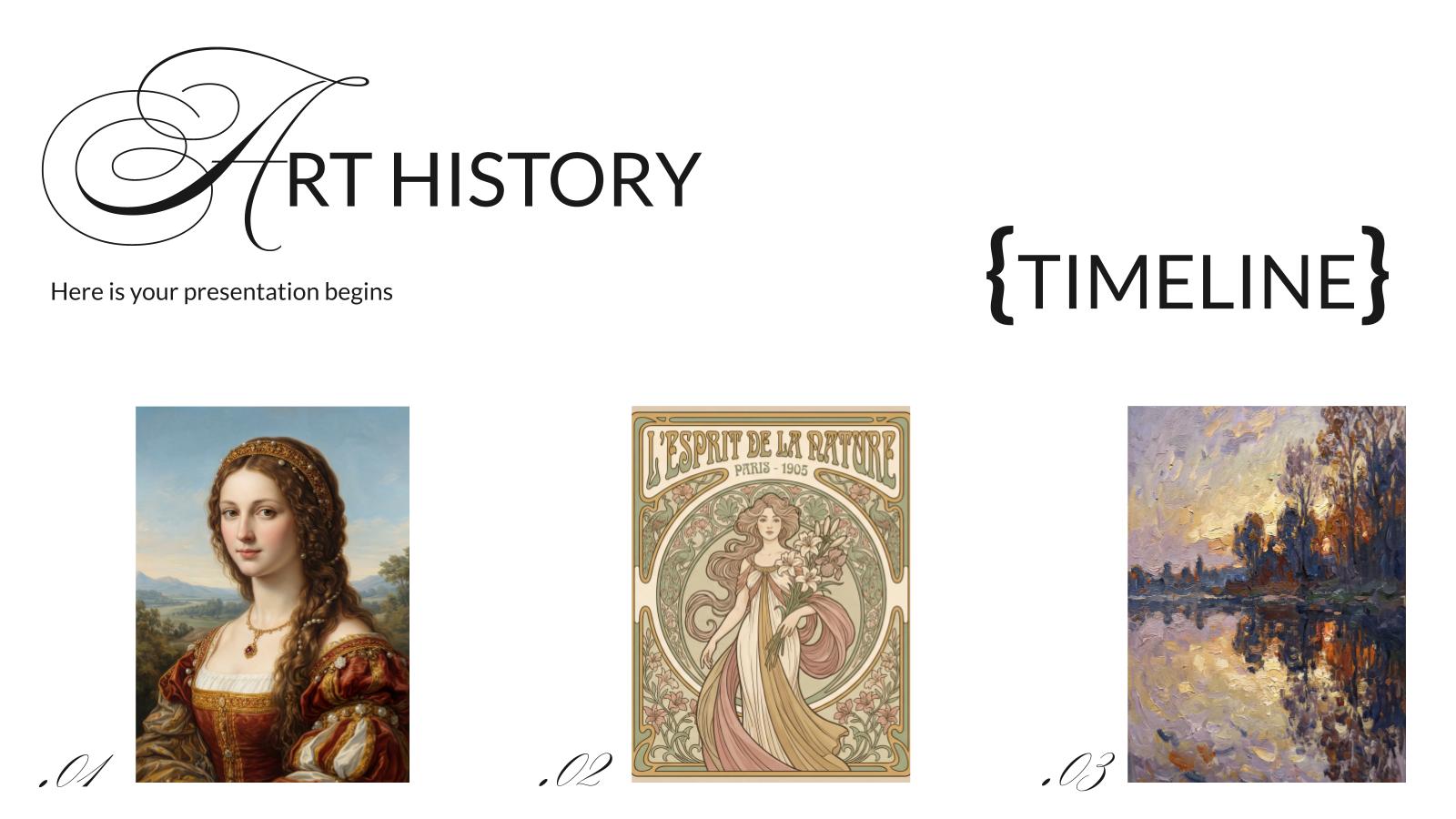 Chronologie de l'histoire de l'art Modèles de présentation