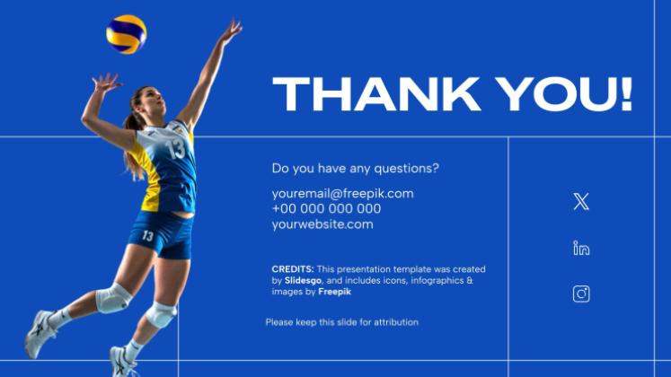 Modelo de apresentação Centro de treinamento de voleibol