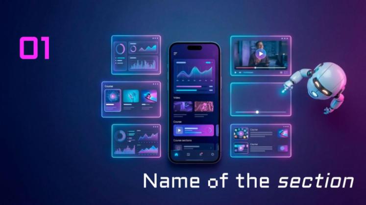 모바일 학습 허브 프레젠테이션 템플릿